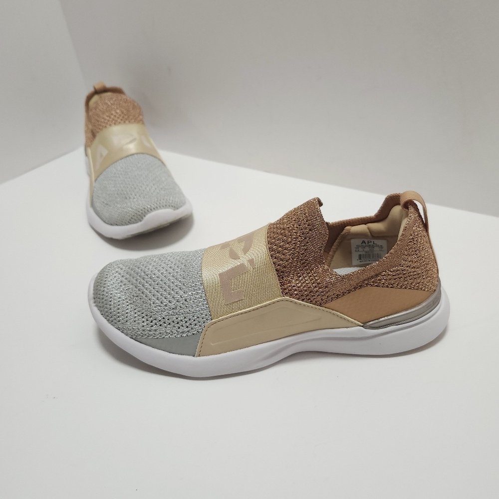 APL Slip-On Athletic Sneakers in Light Gray and Tan